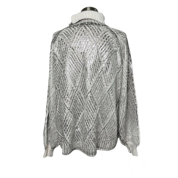 LUMINA Italian Metallic Wool Alpaca Blend Sweater size XL - Picture 6 of 10